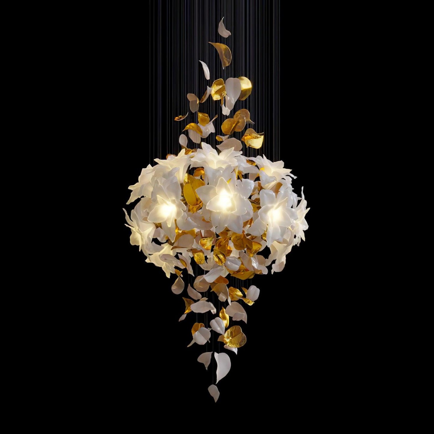 Fluttering Chandelier with LED Lights & Adjustable Height
