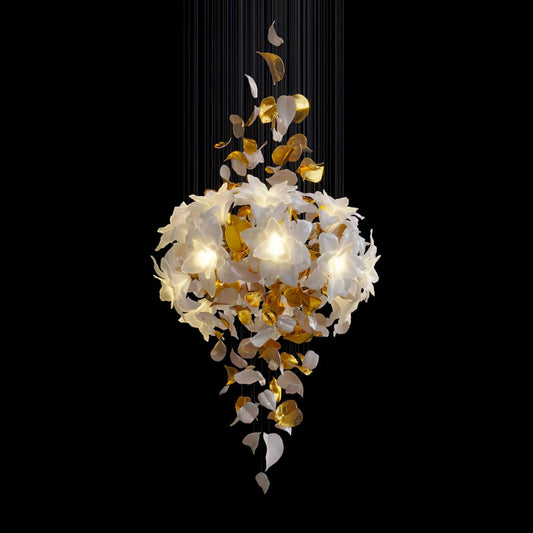 Fluttering Chandelier with LED Lights & Adjustable Height