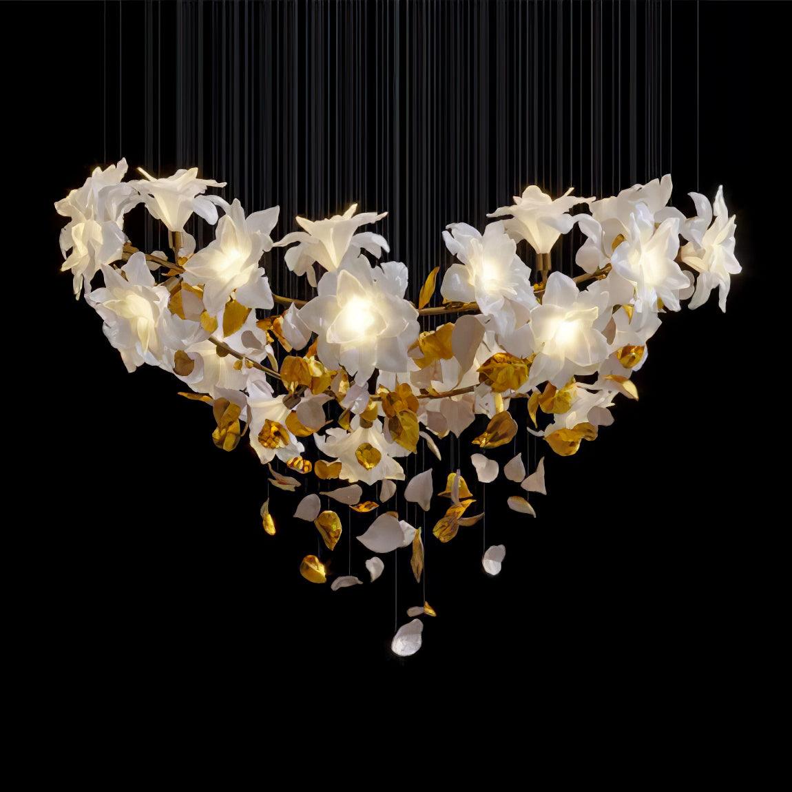 Fluttering Chandelier with LED Lights & Adjustable Height