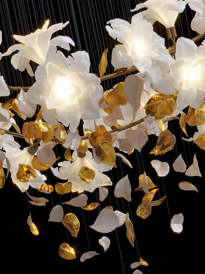 Fluttering Chandelier with LED Lights & Adjustable Height