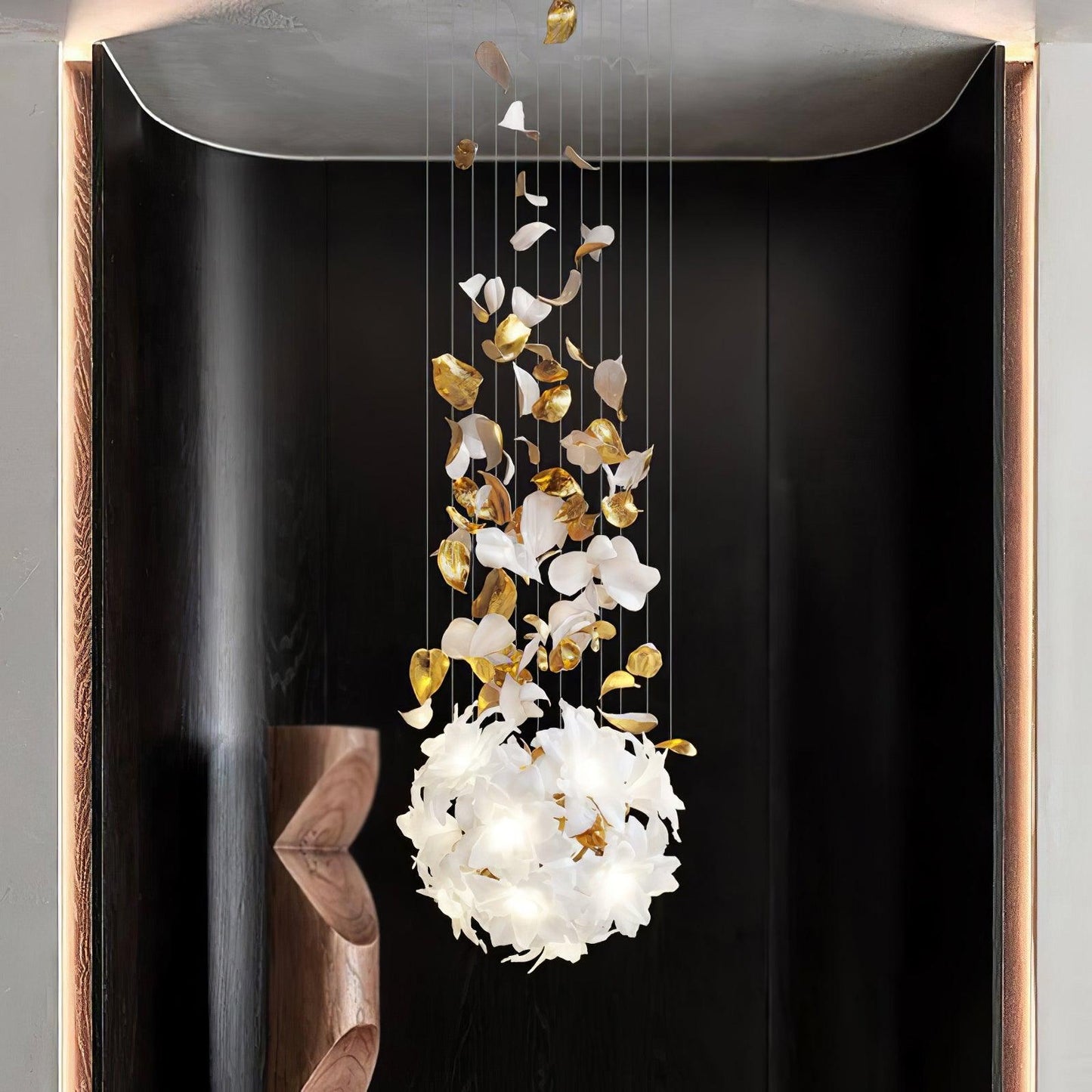 Fluttering Chandelier with LED Lights & Adjustable Height