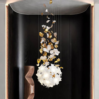 Fluttering Chandelier with LED Lights & Adjustable Height