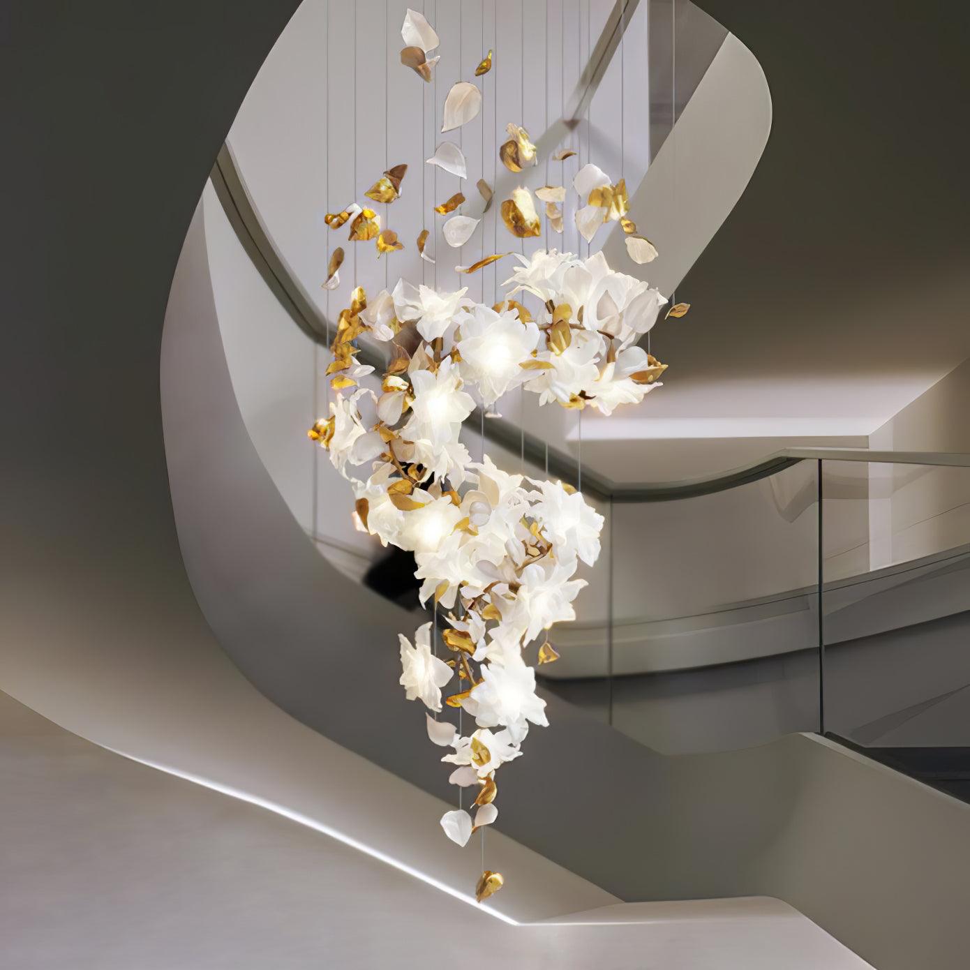 Fluttering Chandelier with LED Lights & Adjustable Height