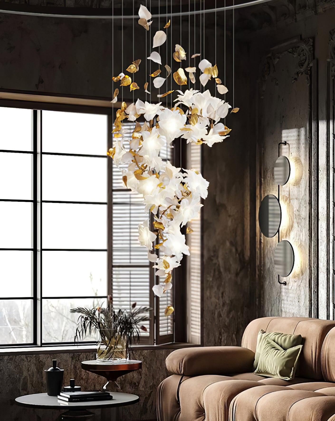 Fluttering Chandelier with LED Lights & Adjustable Height