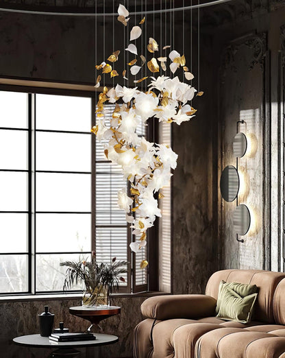Fluttering Chandelier with LED Lights & Adjustable Height