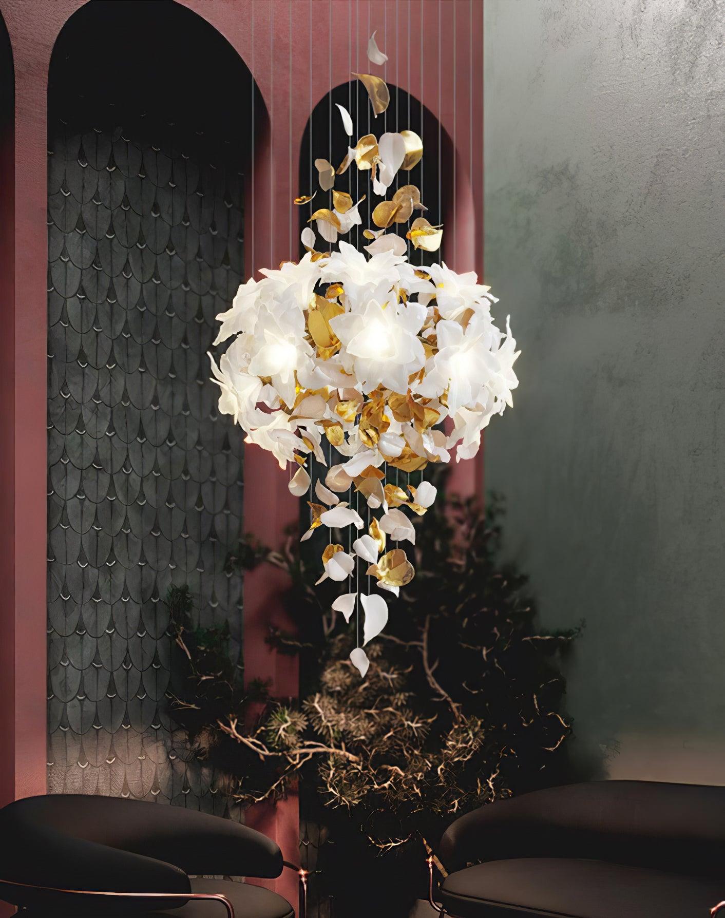 Fluttering Chandelier with LED Lights & Adjustable Height