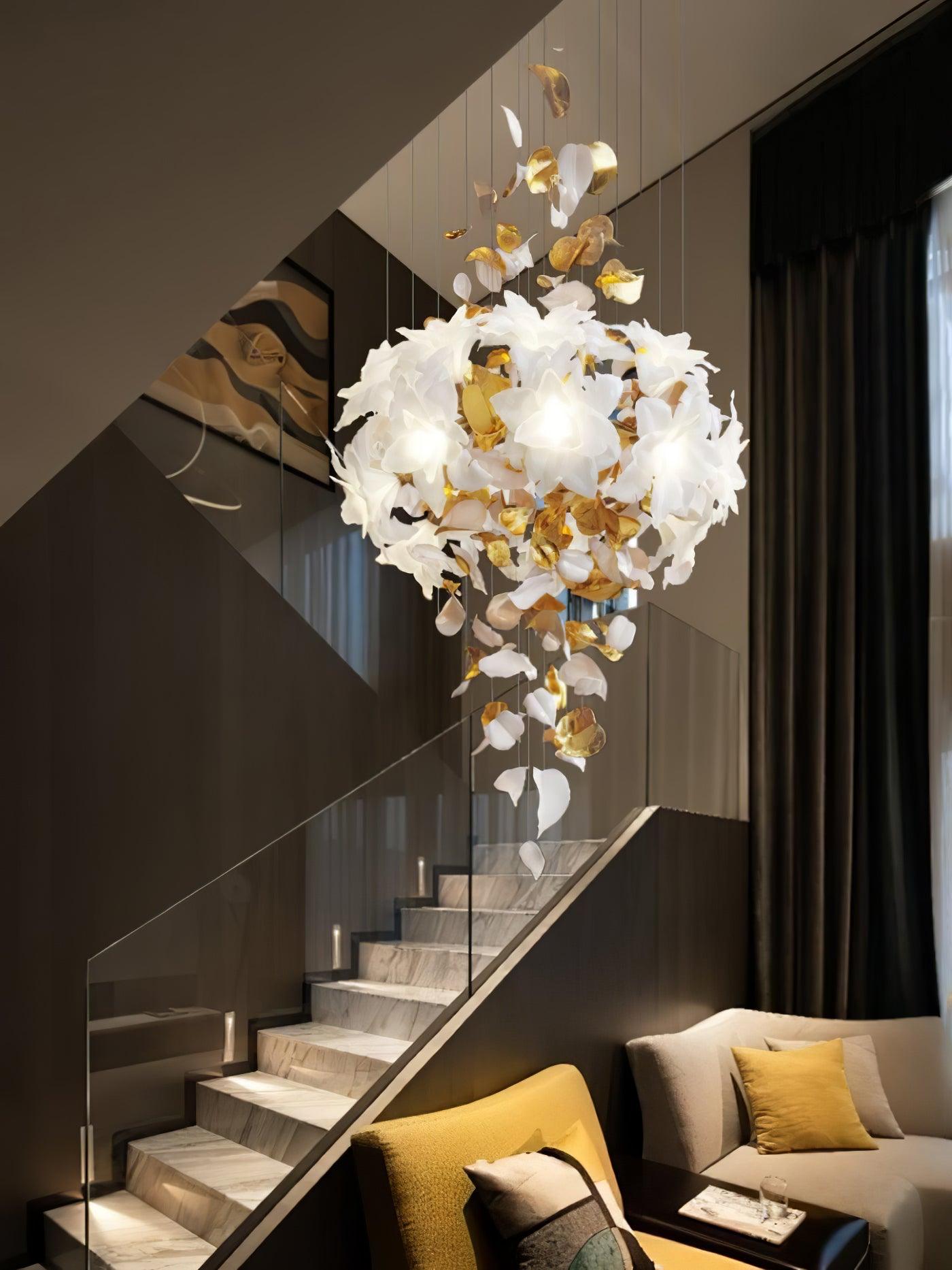 Fluttering Chandelier with LED Lights & Adjustable Height