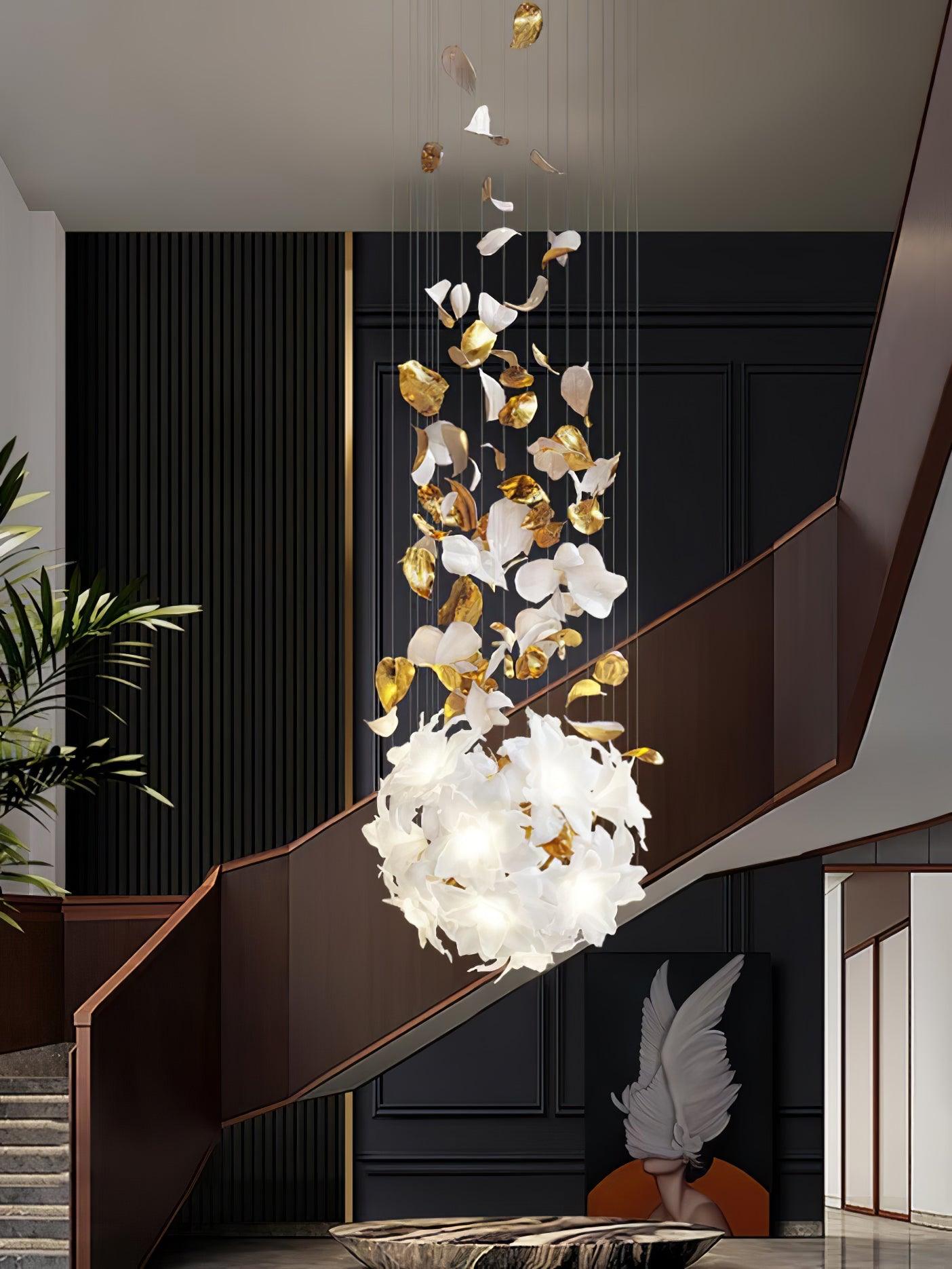 Fluttering Chandelier with LED Lights & Adjustable Height