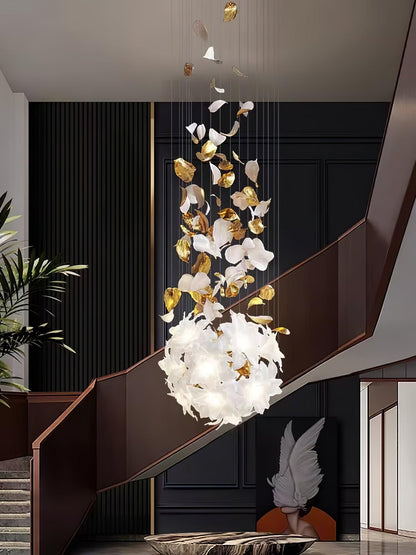 Fluttering Chandelier with LED Lights & Adjustable Height