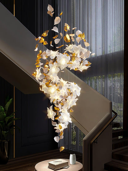 Fluttering Chandelier with LED Lights & Adjustable Height
