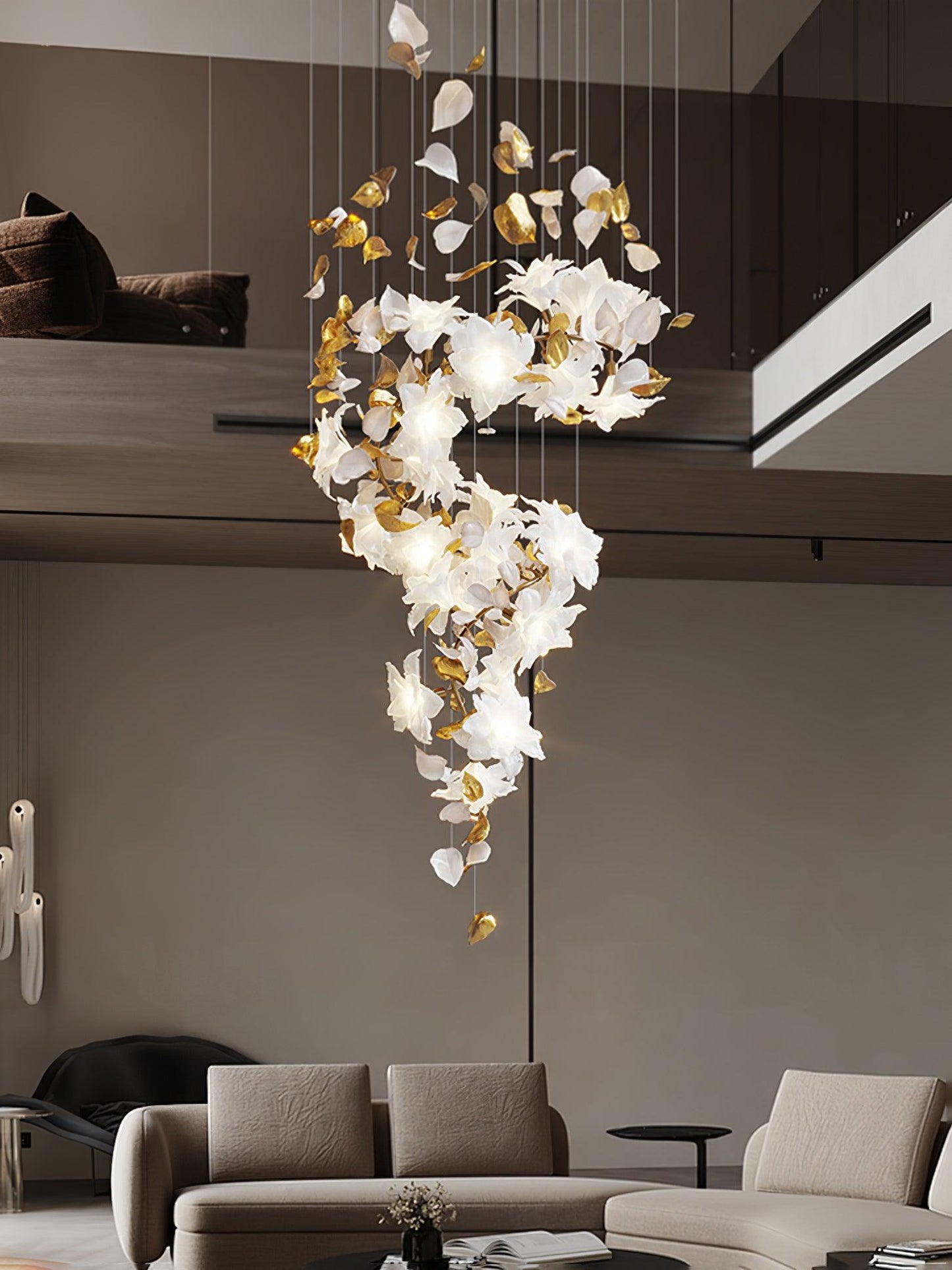 Fluttering Chandelier with LED Lights & Adjustable Height