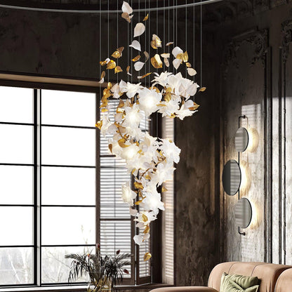 Fluttering Chandelier with LED Lights & Adjustable Height