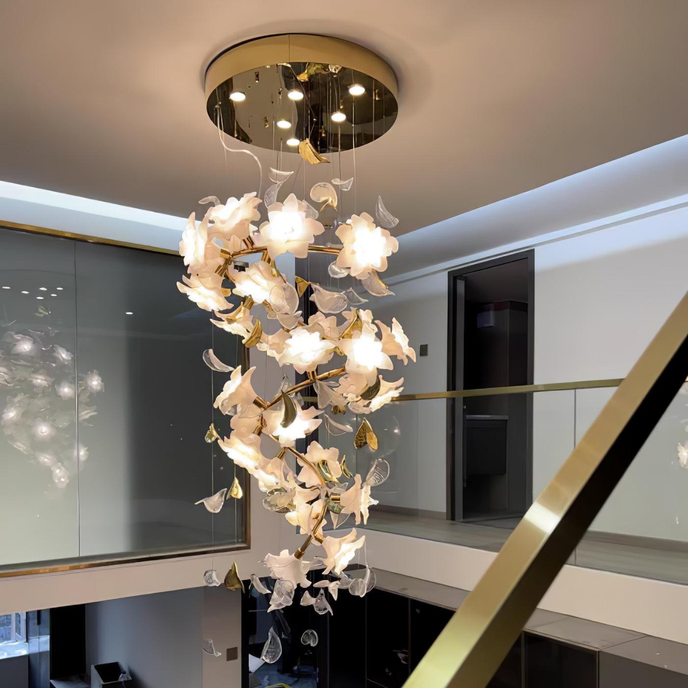 Fluttering Chandelier with LED Lights & Adjustable Height