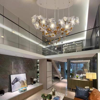 Fluttering Chandelier with LED Lights & Adjustable Height