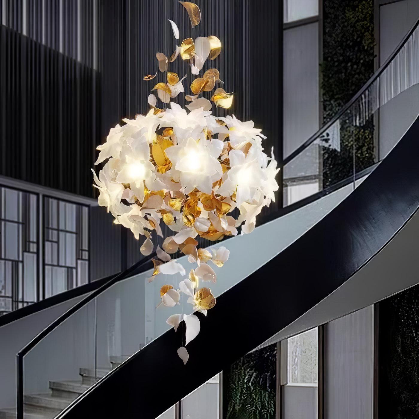 Fluttering Chandelier with LED Lights & Adjustable Height