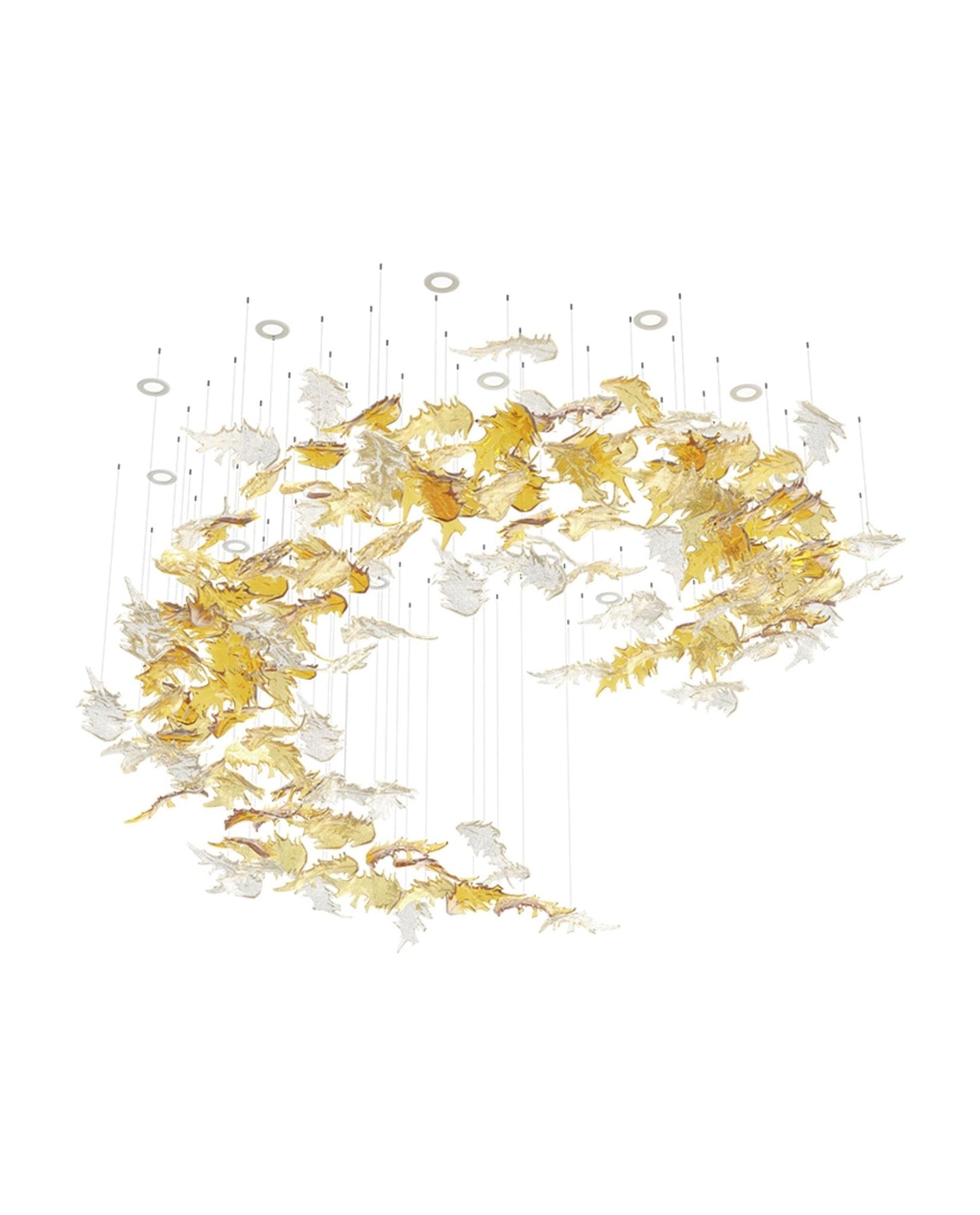 Elegant Flying Leaves Chandelier with Adjustable Brightness & Modern D