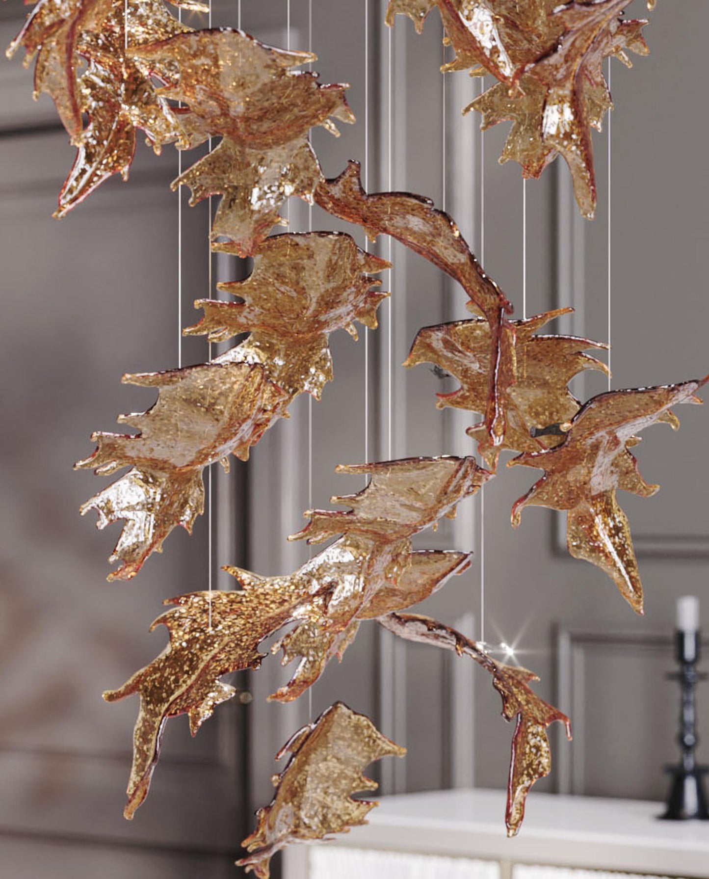 Elegant Flying Leaves Chandelier with Adjustable Brightness & Modern D