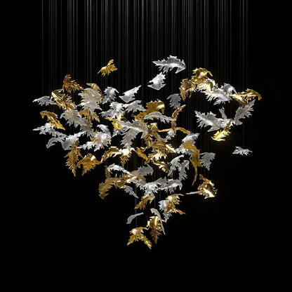 Elegant Flying Leaves Chandelier with Adjustable Brightness & Modern D