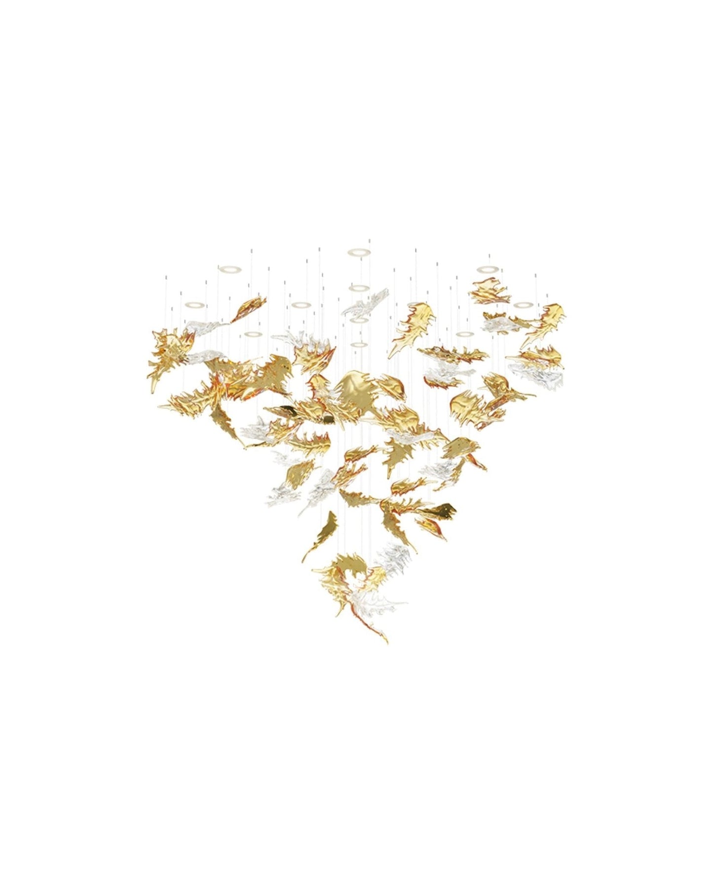 Elegant Flying Leaves Chandelier with Adjustable Brightness & Modern D