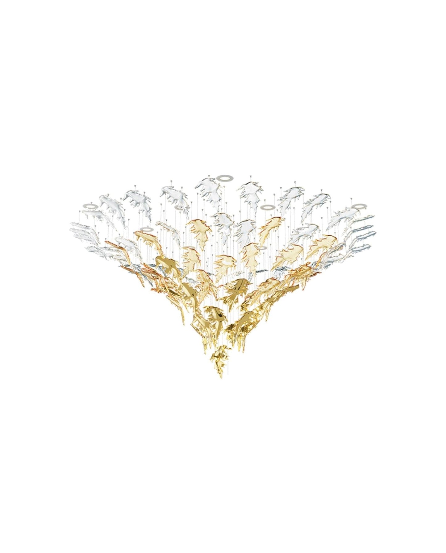 Elegant Flying Leaves Chandelier with Adjustable Brightness & Modern D