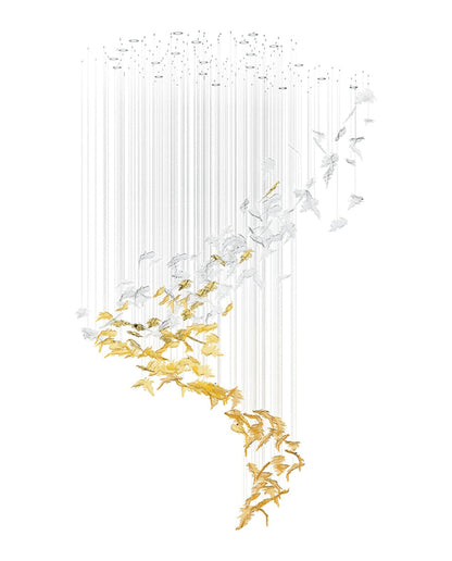 Elegant Flying Leaves Chandelier with Adjustable Brightness & Modern D