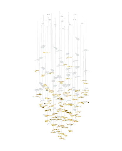 Elegant Flying Leaves Chandelier with Adjustable Brightness & Modern D