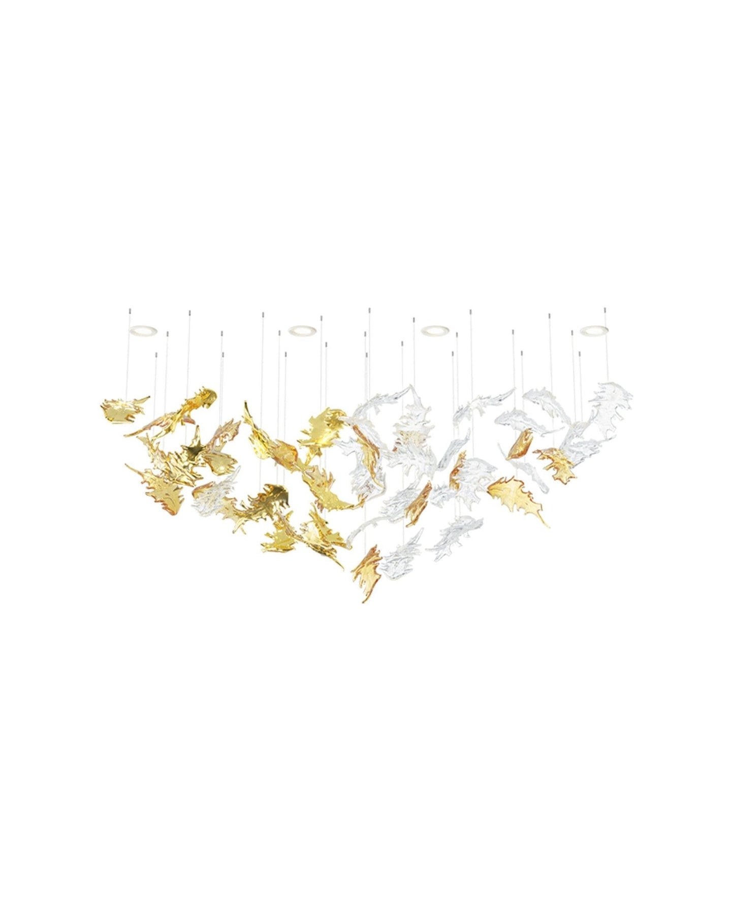 Elegant Flying Leaves Chandelier with Adjustable Brightness & Modern D