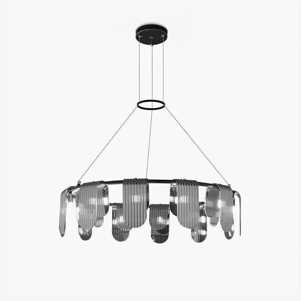 Folioles Brass Chandelier - Elegant Design with Adjustable Height & LE