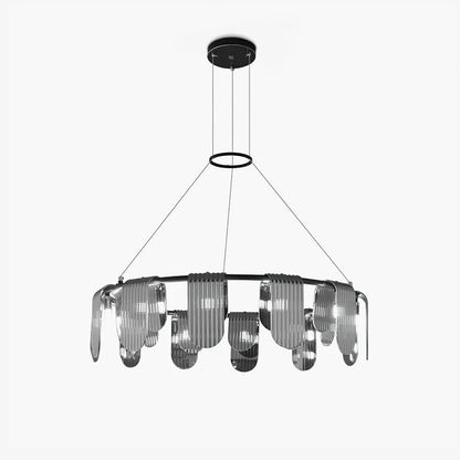 Folioles Brass Chandelier - Elegant Design with Adjustable Height & LE