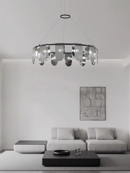 Folioles Brass Chandelier - Elegant Design with Adjustable Height & LE