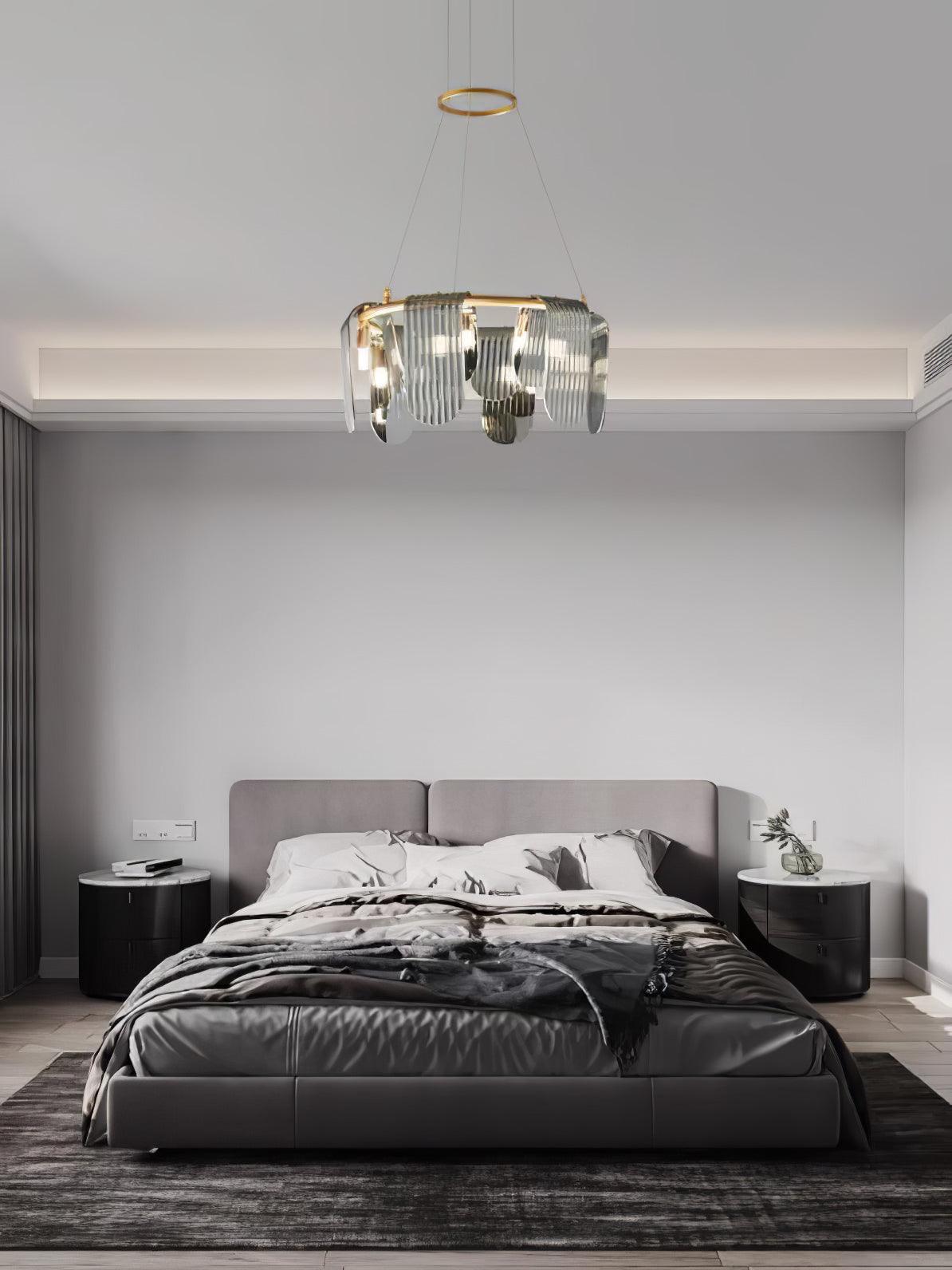 Folioles Brass Chandelier - Elegant Design with Adjustable Height & LE