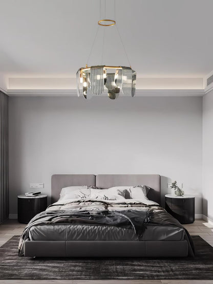 Folioles Brass Chandelier - Elegant Design with Adjustable Height & LE