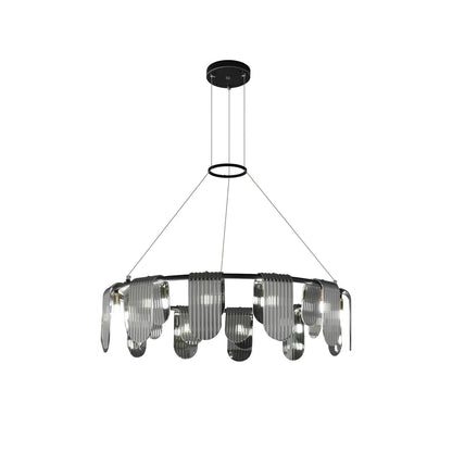 Folioles Brass Chandelier - Elegant Design with Adjustable Height & LE
