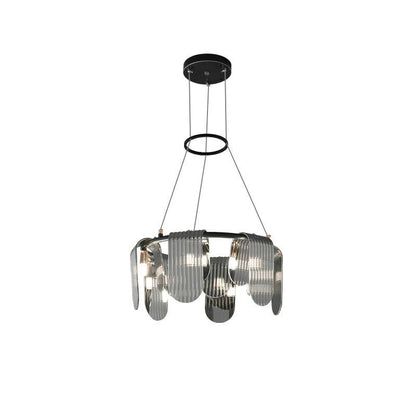 Folioles Brass Chandelier - Elegant Design with Adjustable Height & LE