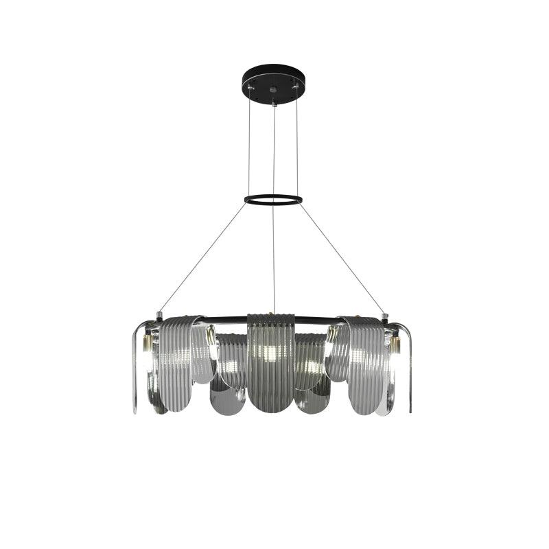 Folioles Brass Chandelier - Elegant Design with Adjustable Height & LE
