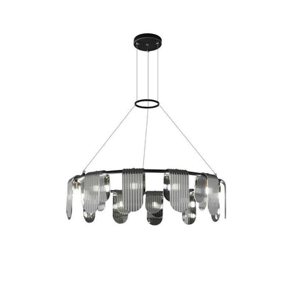 Folioles Brass Chandelier - Elegant Design with Adjustable Height & LE