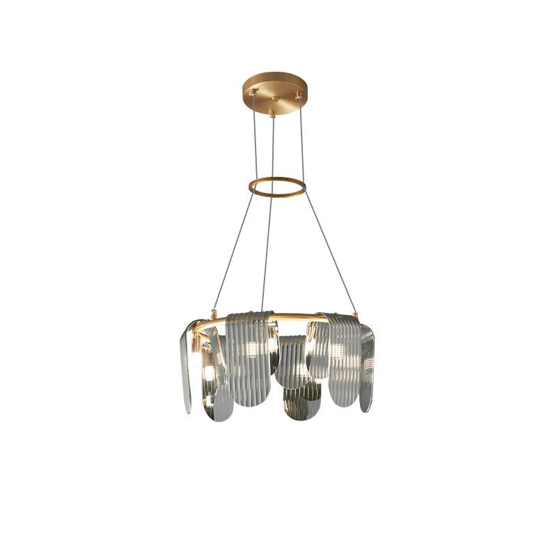 Folioles Brass Chandelier - Elegant Design with Adjustable Height & LE