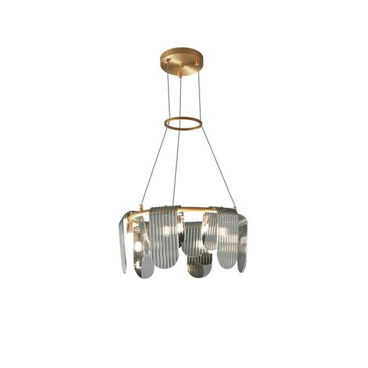Folioles Brass Chandelier - Elegant Design with Adjustable Height & LE