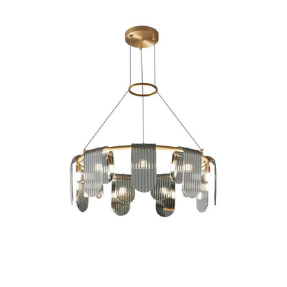 Folioles Brass Chandelier - Elegant Design with Adjustable Height & LE