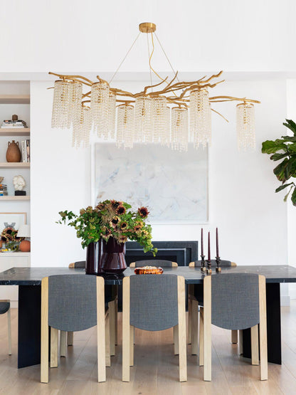 Elegant Modern Art Glass Crystal Chandelier with Adjustable Lighting