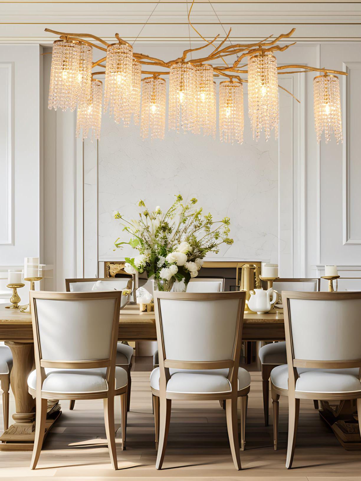 Elegant Modern Art Glass Crystal Chandelier with Adjustable Lighting