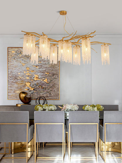 Elegant Modern Art Glass Crystal Chandelier with Adjustable Lighting