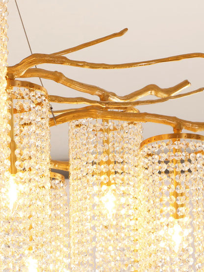 Elegant Modern Art Glass Crystal Chandelier with Adjustable Lighting