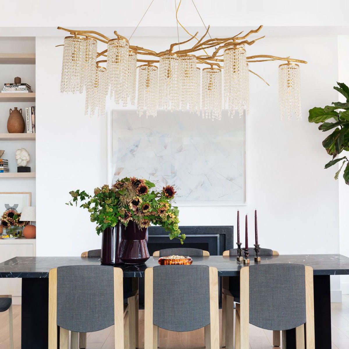 Elegant Modern Art Glass Crystal Chandelier with Adjustable Lighting