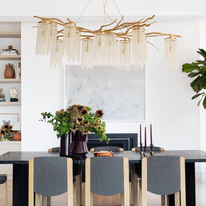 Elegant Modern Art Glass Crystal Chandelier with Adjustable Lighting