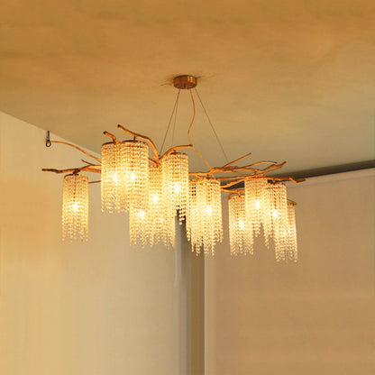 Elegant Modern Art Glass Crystal Chandelier with Adjustable Lighting