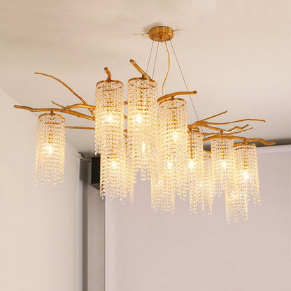 Elegant Modern Art Glass Crystal Chandelier with Adjustable Lighting