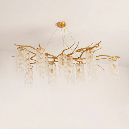 Elegant Modern Art Glass Crystal Chandelier with Adjustable Lighting