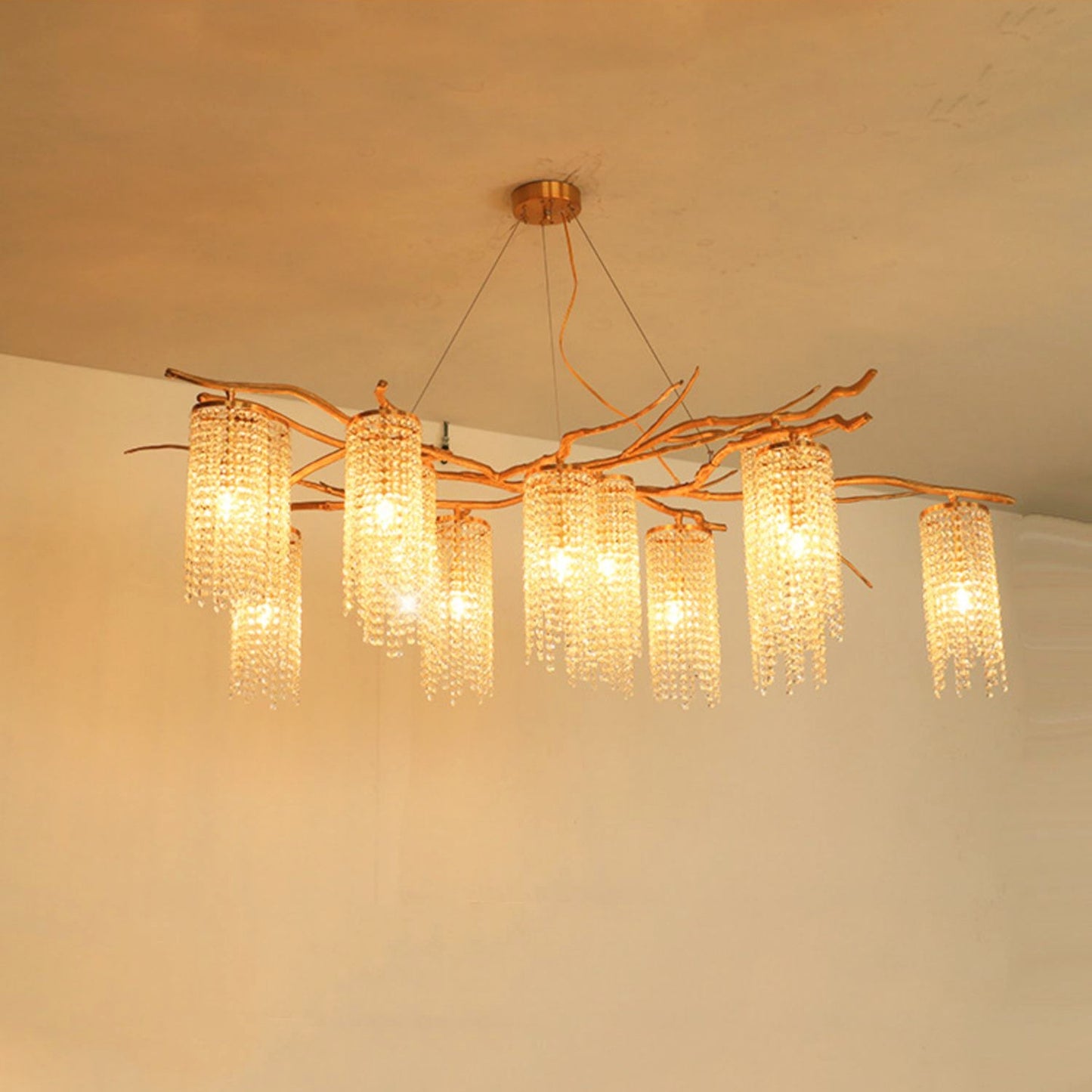 Elegant Modern Art Glass Crystal Chandelier with Adjustable Lighting