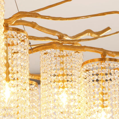 Elegant Modern Art Glass Crystal Chandelier with Adjustable Lighting